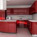 Tủ bếp Acrylic màu đỏ, chữ G   TVB 1172