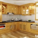 Tủ bếp gỗ tự nhiên Sồi Nga – TVB403